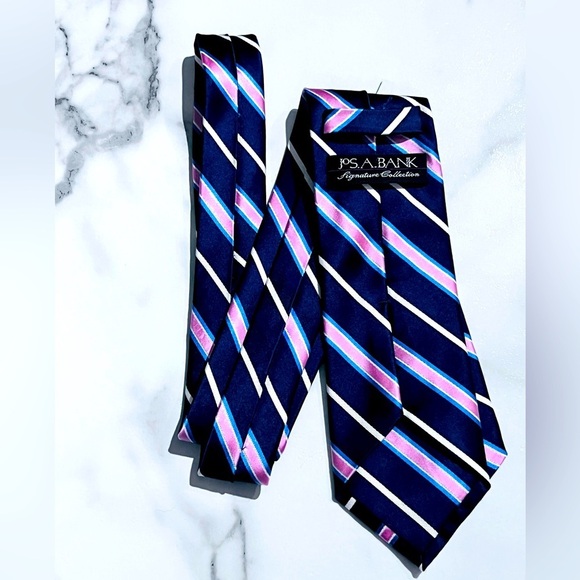 Jos. A. Bank Other - Jos. A. Bank Signature Collection Men's Tie 100% Silk Blue & Pink 3 Inch Classic